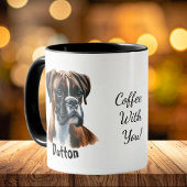 ウォーターカラー ボクサー コーヒー ブラウン 名前入れ マグカップ