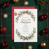 ウォーターカラー ボタニカル クリスマス インビテーション 招待状