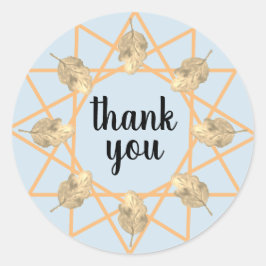 ウォーターカラー ボタニカル モダン フォリア お礼 ラウンドシール