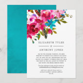 ウォーターカラー ボヘミアンチック フラワーレデュース ゲストリスト 案内状 (正面/裏面)