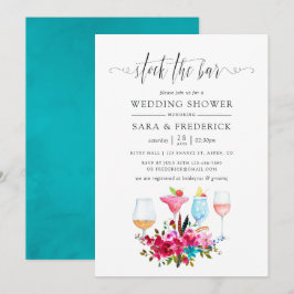 ウォーターカラー ボヘミアンチック フラワー ストック ザ バー 招待状