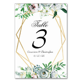 ウォーターカラー ボーホー フラワー ジオメトリック ウェディング レセプション テーブルナンバー