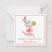 ウォーターカラー マリー麻雀 クリスマスコックテイルパーティー ノートカード (正面)