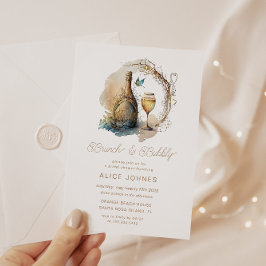 ウォーターカラー ミスティカル エレガント ブライダル ブランチ 招待状