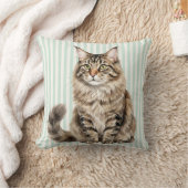 ウォーターカラー メインクーン 猫 枕 (ブランケット)