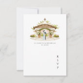 ウォーターカラー・メキシコ・ハシエンダ | QRコード ウェディング RSVP (正面)