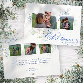 ウォーターカラー メリークリスマス スクリプト ジュニパー 写真 シーズンカード