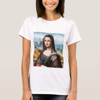 ウォーターカラー モナリザ Tシャツ - ソフトで美しいアート