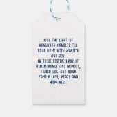 ウォーターカラー(ユダヤ教)メノラーハッピーハヌカー ギフトタグ (裏面)