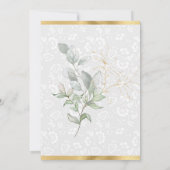 ウォーターカラー ユーカリとグリーン 誕生日 招待状 (裏面)