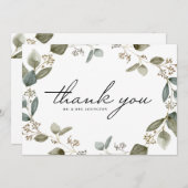 ウォーターカラー ユーカリの花束 ウェディング ありがとう サンキューカード (正面/裏面)