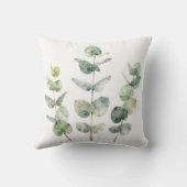 ウォーターカラー ユーカリの葉 植物画 クッション (裏面)