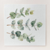 ウォーターカラー ユーカリの葉 植物画 ジグソーパズル (横)