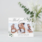 ウォーターカラー ユーカリ ウェディング3 フォト サンクス ポストカード (スタンド正面)