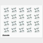 ウォーターカラー ユーカリ グリーン サンク ユー  スクエアシール (シート)