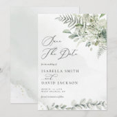 ウォーターカラー ユーカリ グリーン シェード 緑 セーブザデート (正面/裏面)