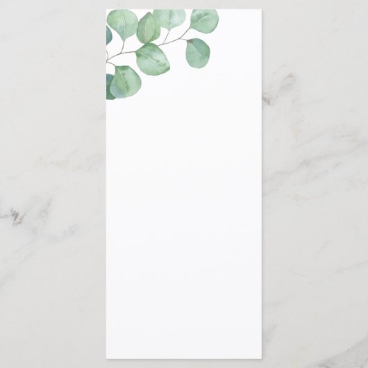 ウォーターカラー ユーカリ - 結婚式のメニュー メニュー (裏面)