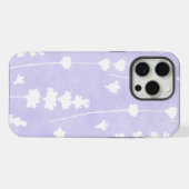 ウォーターカラー ラベンダー シームレス パターン iPhoneケース (裏面横)