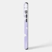 ウォーターカラー ラベンダー シームレス パターン iPhoneケース (左側面)