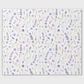 ウォーターカラー ラベンダー フラワー 包装紙 (フラット)