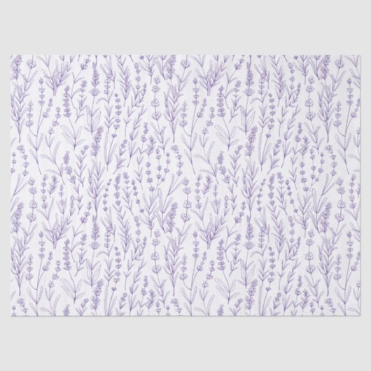 ウォーターカラー ラベンダー フローラル 薄葉紙 (正面)