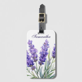 ウォーターカラー ラベンダー 花 ラゲッジタグ