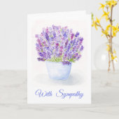 ウォーターカラー ラベンダー 花 SYMPATHY カード (黄色い花)