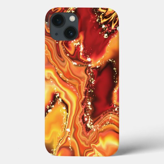 ウォーターカラー+ラメ オレンジゴールド iPhone/iPadケース Case-Mate iPhoneケース (裏面)