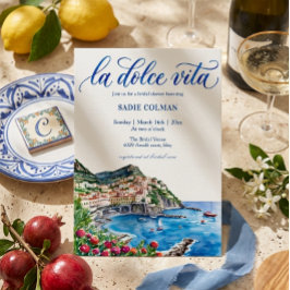 ウォーターカラー ラ・ドルチェ・ヴィータ イタリアンブライダルシャワー 招待状