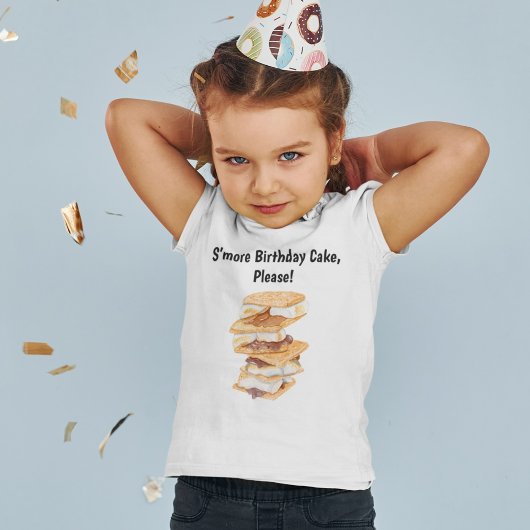 ウォーターカラー リアル スモア トドラー 誕生日 ベビーTシャツ