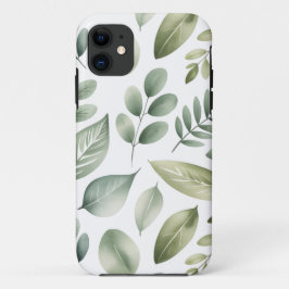 ウォーターカラー リーフ パターン iPhone 11 ケース