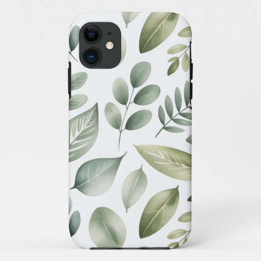 ウォーターカラー リーフ パターン Case-Mate iPhoneケース (裏面)