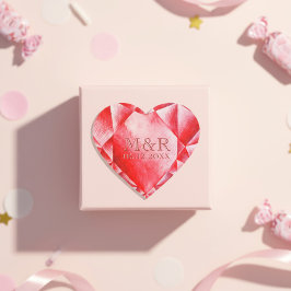 ウォーターカラー ルビー ハート 40周年 結婚記念日 ハートシール