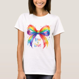 ウォーターカラー・レインボープライドリボン "Love is Love" Tシャツ