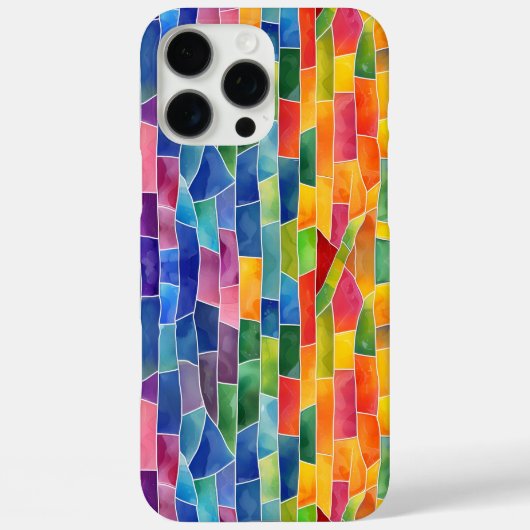 ウォーターカラー レインボー ステンドグラス Case-Mate iPhoneケース (裏面)