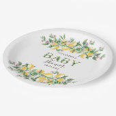 ウォーターカラー レモン 植物画 フラワー ペーパープレート (アングル)