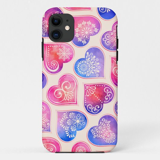 ウォーターカラー レース ハート柄 Case-Mate iPhoneケース