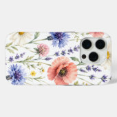 ウォーターカラー・ワイルドフラワーの草原・フラワー Case-Mate iPhoneケース (裏面 (横))