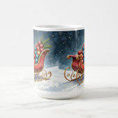 ウォーターカラー ヴィンテージ クリスマス そり コーヒーマグカップ (中央)