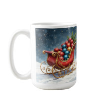 ウォーターカラー ヴィンテージ クリスマス そり