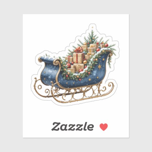ウォーターカラー ヴィンテージ クリスマス ソリ シール (シート)