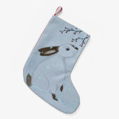 ウォーターカラー 冬のウサギ スモールクリスマスストッキング (正面 (吊り時))