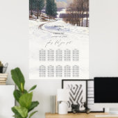 ウォーターカラー 冬の雪景色 ウェディング ポスター (ホームオフィス)