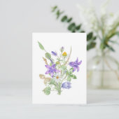 ウォーターカラー 夏の花  ポストカード (スタンド正面)