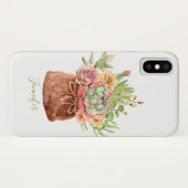 ウォーターカラー 多肉植物 フラワー ボタニカル オーダーメイド Case-Mate iPhoneケース (裏面(横))