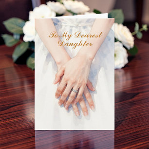ウォーターカラー 娘への結婚式の日のギフト カード