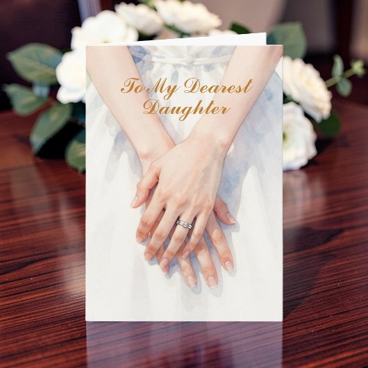 ウォーターカラー 娘への結婚式の日のギフト カード