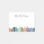 ウォーターカラー 本好きな司書 先生 ポストイット (正面)