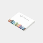 ウォーターカラー 本好きな司書 先生 ポストイット (アングル)