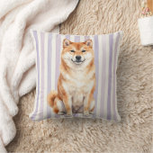 ウォーターカラー 柴犬 クッション (ブランケット)